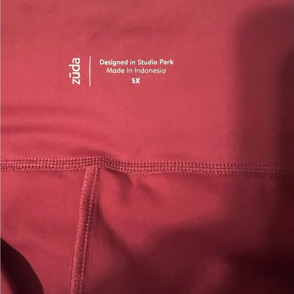 Zuda legging 5x with tie in front very soft NWOT burgundy - Picture 5 of 5